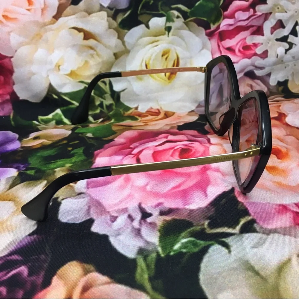 Miu Miu Black & Gold arms glasses frames REPAIRED wobbly arm & works normally